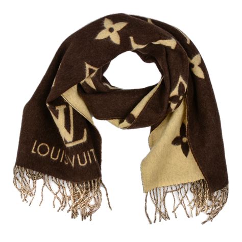 lv scarf dark brown|louis vuitton cashmere scarf price.